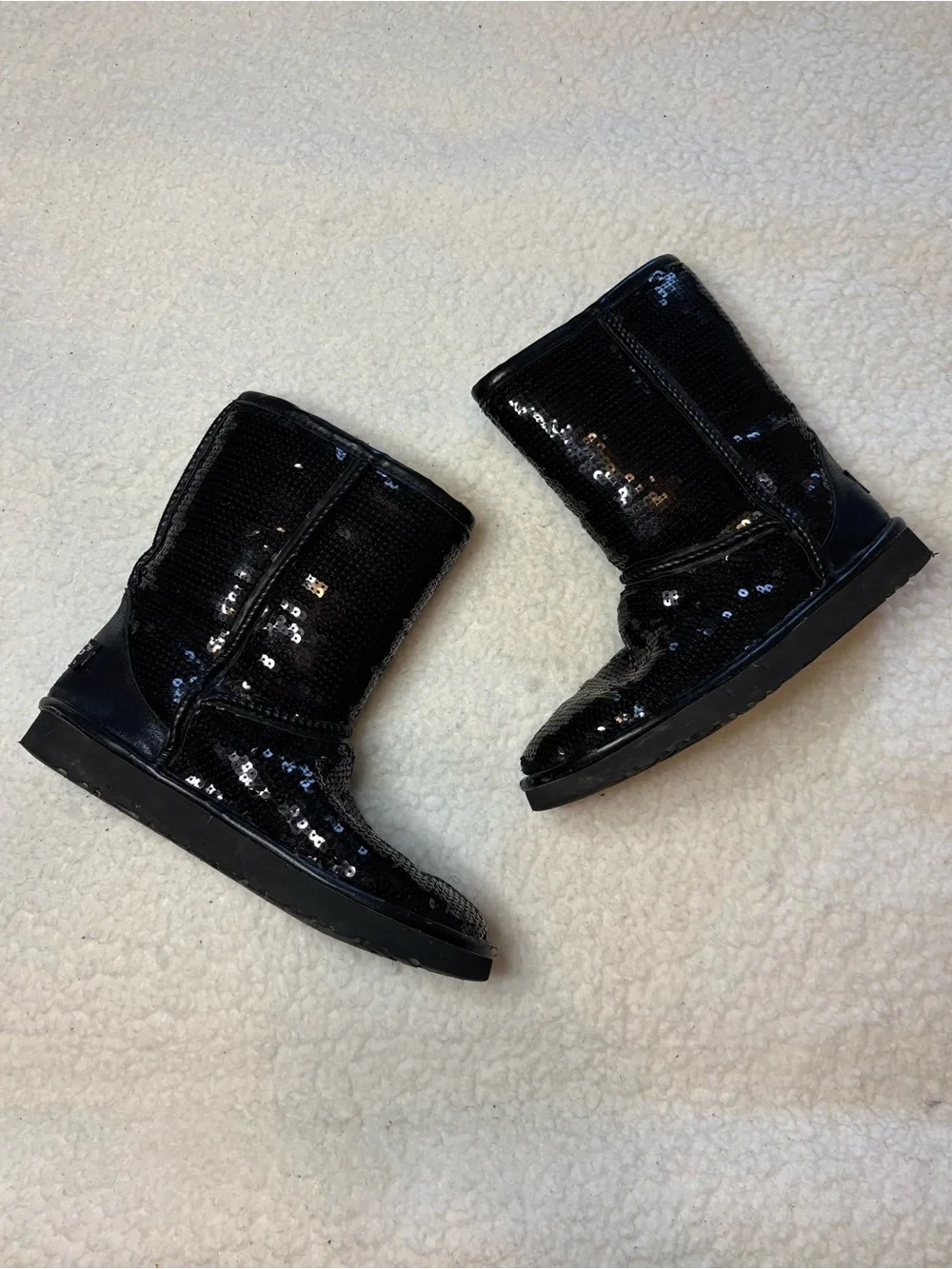 Ugg Australia Women Black Classic Short Sequin Boots